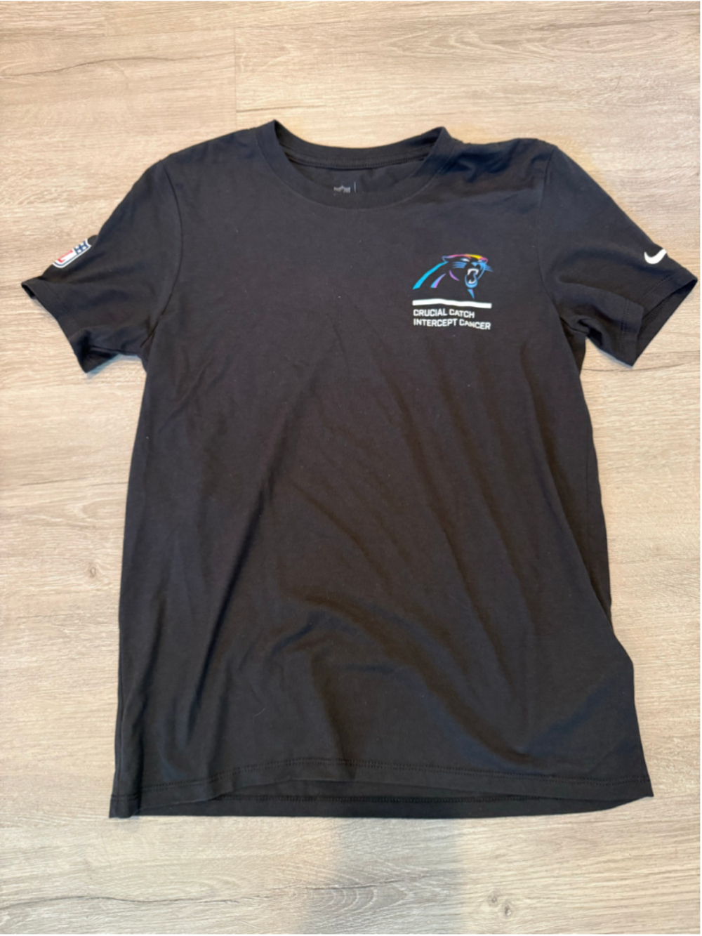 Women's Nike Carolina Panthers Crucial Catch Tee Black XS